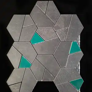 250x290mm Coverage Boost Hexagon Tarmac & Jade Mosaic