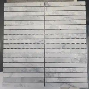 298×304mm Honed Super White Marble Kit Kat Mosaic Tile