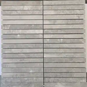 298×304mm Honed Tundra Grey Marble Kit Kat Mosaic Tile
