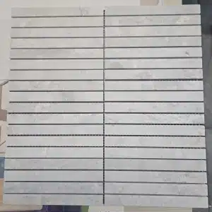 298x304mm Honed Tundra Light Grey Marble Kit Kat Mosaic Tile Tundra Light Grey Honed 298x304mm Marble tile full sheet layout
